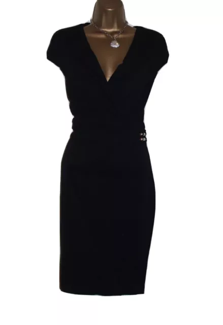 Lipsy Black Wiggle Bodycon Dress 16 Pearl Bead Evening Occasion Party Wedding 2
