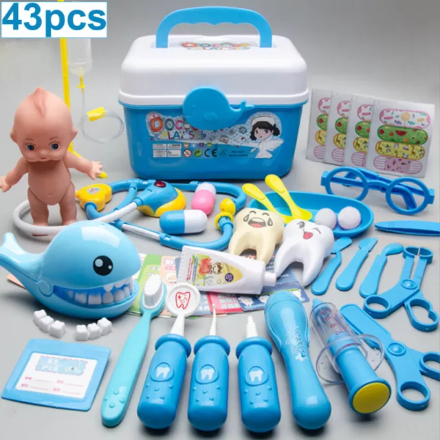 43pcs Doctors Set For Kids Medical Playset Doctor Role Play Kit Gift Toys For 3+