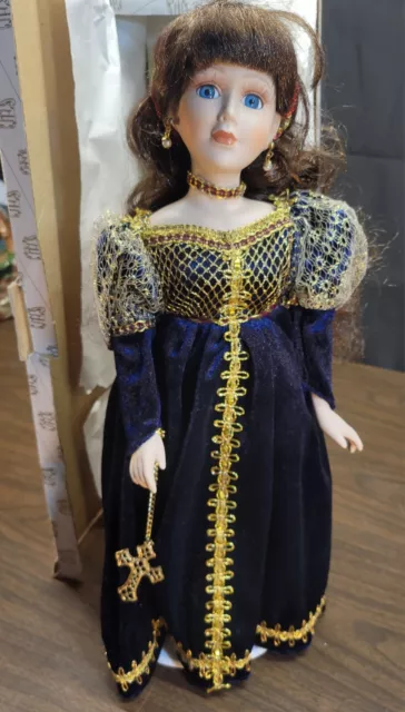 Heritage signature collection 16” porcelain maid marian doll blue dress