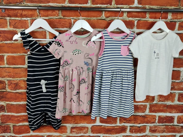 GIRLS BUNDLE AGE 2-3 YEARS NEXT M&S etc DRESS DUNGAREES T-SHIRT KIDS SET 98CM