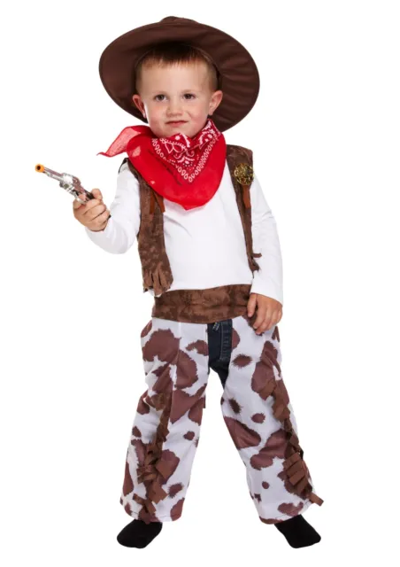 Jungen COWBOY WILD WEST SCHICKES KLEID Kinder KOSTÜM Rodeo Buch Woche Outfit Kinder 3