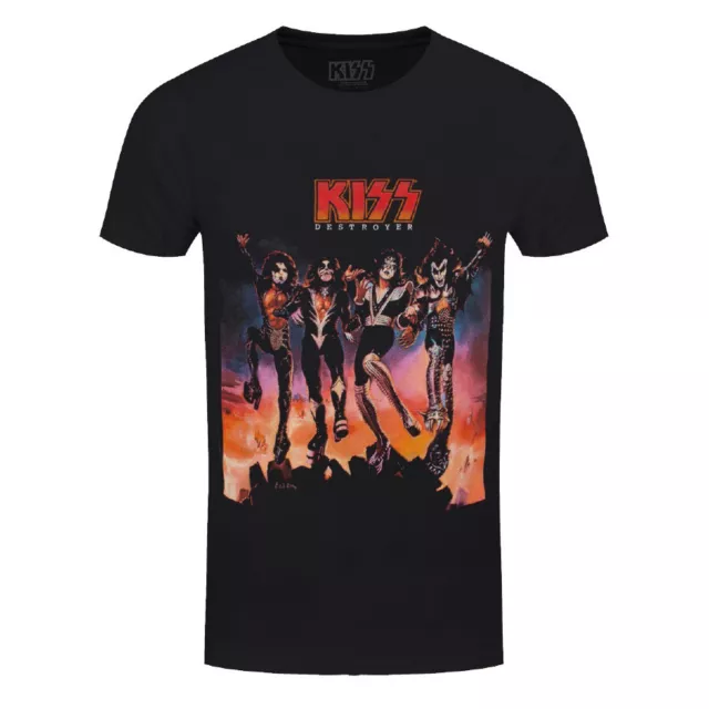 Kiss Official Destroyer Rock Band New Mens Black T-Shirt