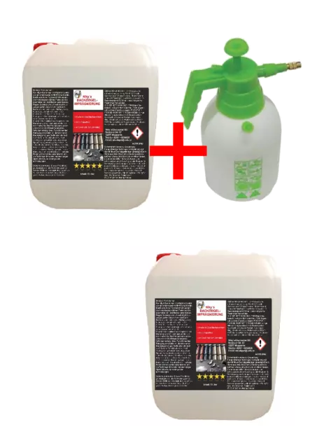 2x 5 L Dachziegel Imprägnierung + PU Dachflächen Versiegelung Schutz Moos Dach