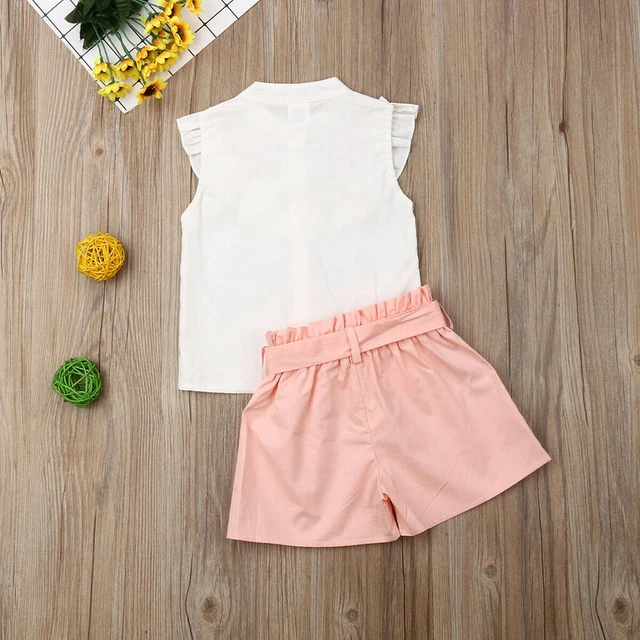 T-shirt bambina Regno Unito top + pantaloni corti abiti bambini set abiti estivi 8