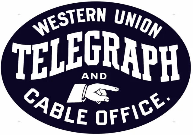 Western Union Telegraph Cable 20" Heavy Duty Usa Clean Double Sided Metal Sign