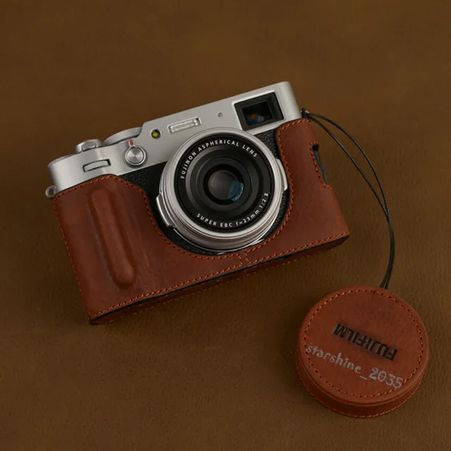 Vintage Handmade Genuine Leather Camera Half Cases Cover Fit For Fujifilm X100V