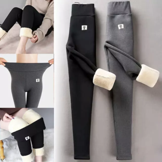 Women's Thermal Thick Warm Fleece lined Fur Winter Tight Pencil Leggings Pa XL