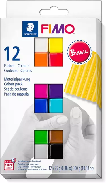 8023 C12-1 FIMO Soft Oven Hardening Polymer Modelling Clay - Basic Assorted Colo