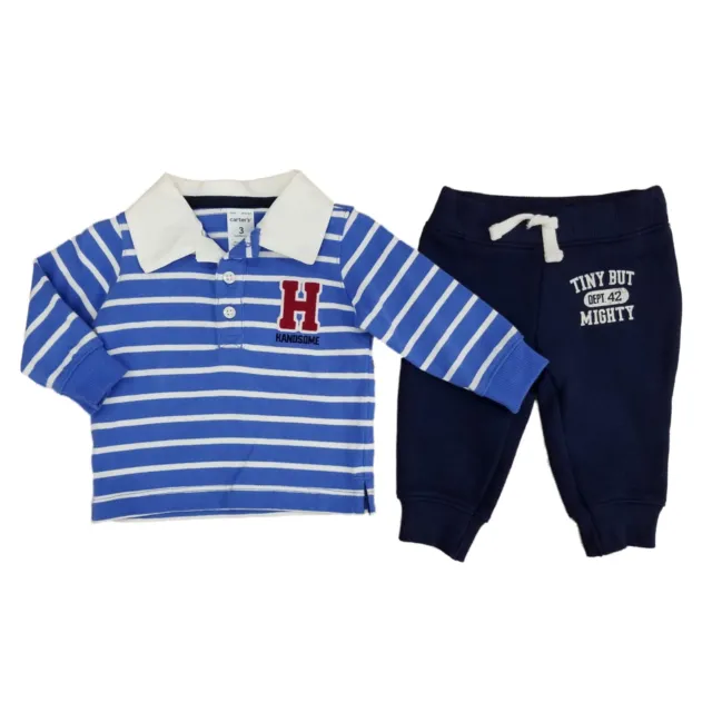 Carters Infant Boys 2-Piece Handsome Polo Shirt & Jogger Pants Set