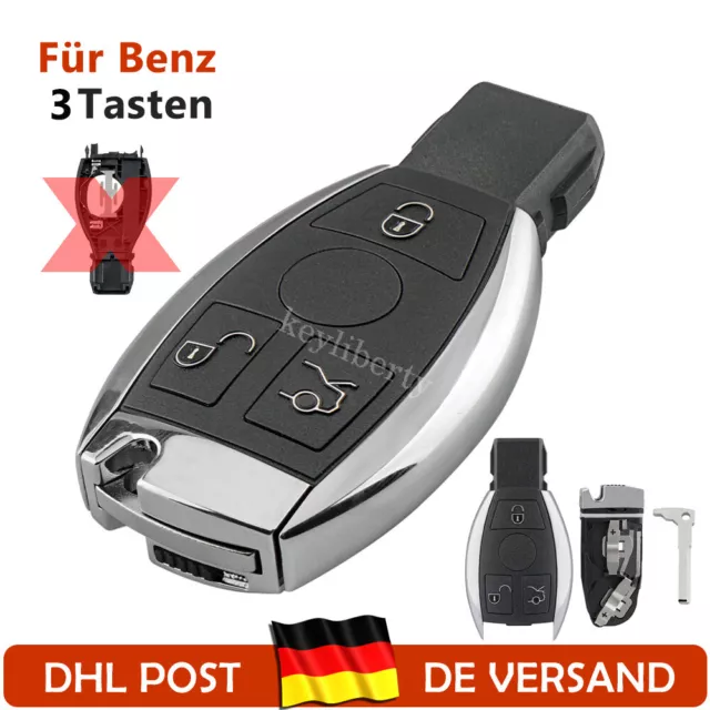 Autoschlüssel 3 Tasten Gehäuse Chrom für Mercedes Benz W203 W204 W211 W212 W220