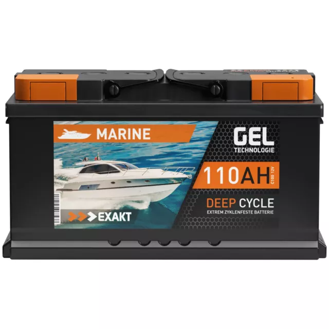 GEL Batterie 12V 110Ah Bootsbatterie Marine Boot Schiff Solarbatterie ers. 100Ah