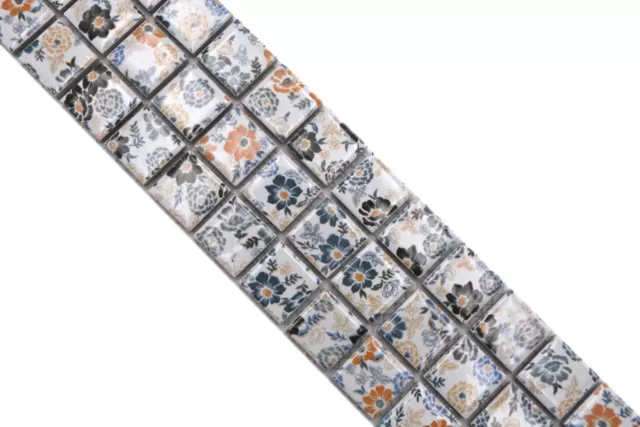 Bordo mosaico bordo bordo ceramica fiore primaverile motivo floreale WB18CBOR-1401