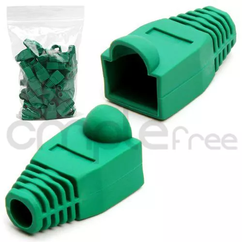 250 x Green CAT5E CAT6 RJ45 Ethernet Network Cable Strain Relief Boots NEW