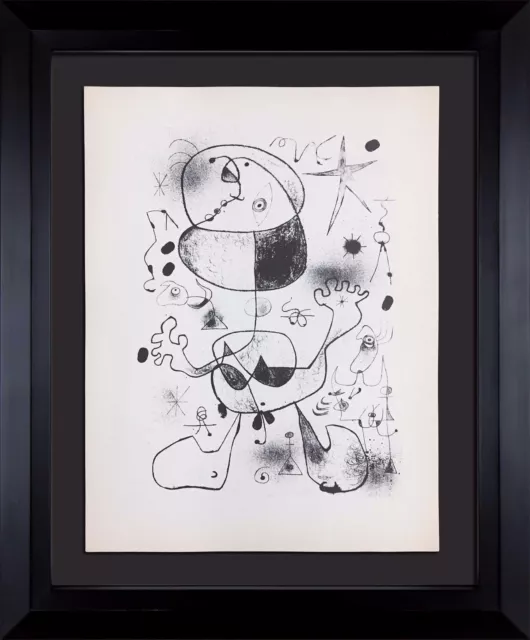 Joan Miro Lithographie Ltd.Edition + Katze Ref: c13 + Archiv Rahmung - Modern No