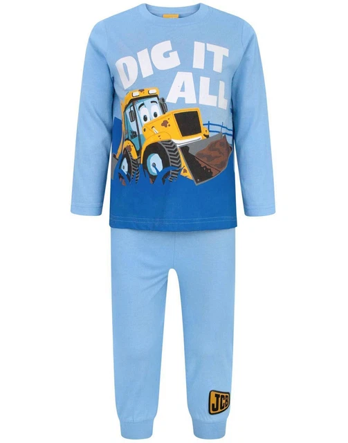 JCB Digger Pigiama per bambini Ragazzi Ragazze Digger Manica lunga Leggings