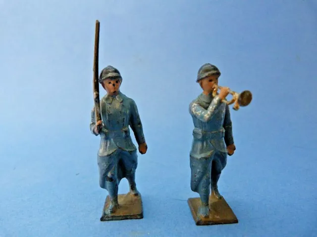 Rares soldats de plomb creux CBG MIGNOT - CBG 2 poilus au défilé