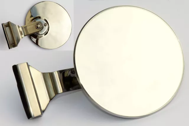 Quarterlight Clamp-On Classic Car Circular Overtaking Mirror, 4in Convex Glass