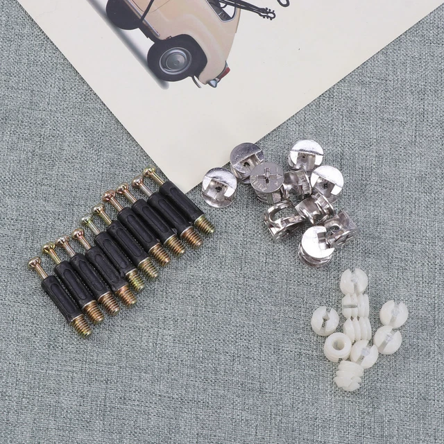 Lot De 20 écrous à Cames Pour Meubles - 14,6x11,6mm, Alliage Zinc, Montage Rapide, Neuf D'origine