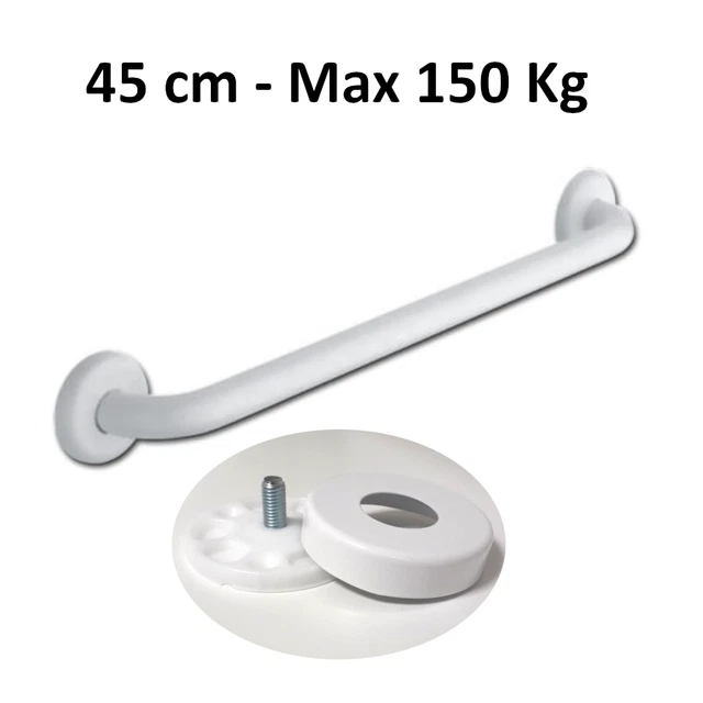 Corrimano maniglione di sostegno per disabili e anziani acciaio 45 cm MAX 150 Kg