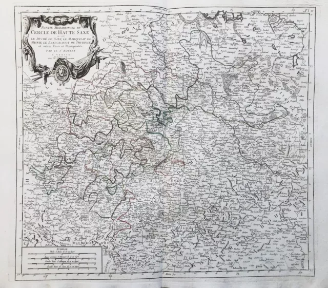 Sachsen Anhalt Meissen Mansfeld Thüringen Leipzig Dresden Karte map Santini 1778