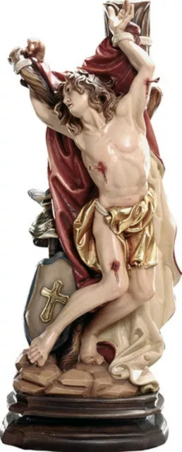 Statue von San Sebastiano CM 20 Geschnitzt Holz Der IN Gröden Dekoriert Hand