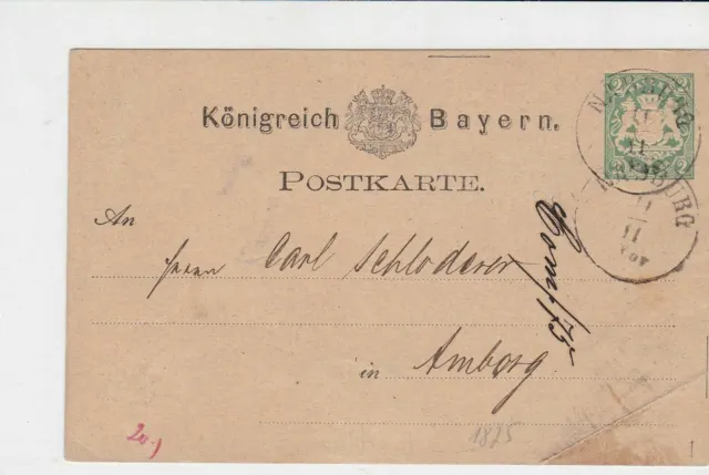bavaria 1911  stamps card ref 20602