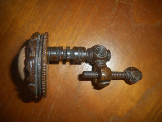 Antique Sewing Victorian Treen Carved  Clamp Pin Cushion  see other old items