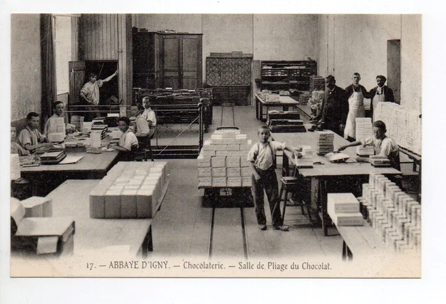 ARCIS LE PONSART Marne CPA 51 IGNY CHOCOLATERIE Abbey folding room.