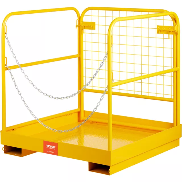 VEVOR 36"x36" Forklift Safety Cage Work Platform 1200lbs Foldable for Aerial Job