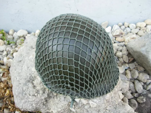 WWII US Army Stahlhelm Khaki Tarnetz Helmnetz Helmet Cover 1944 USMC Navy WK2