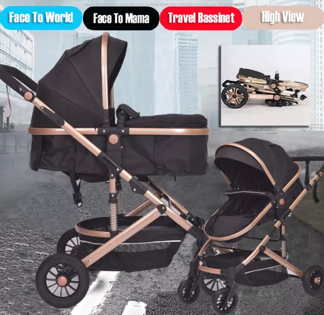 🚨Portable Pram Travel System 9 in 1🚨Fold Stroller Buggy Baby Child Pushchair