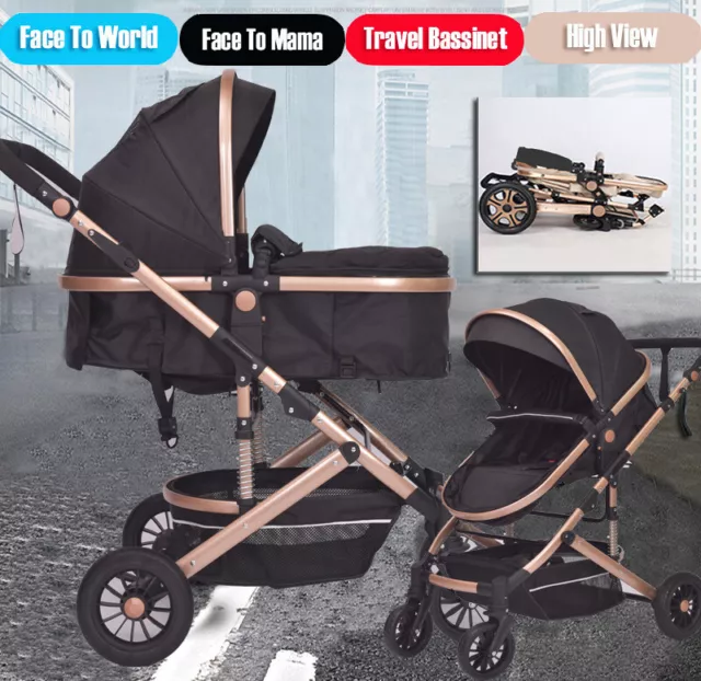 New STURDY Pram Travel System 9 in 1🚨Combi Stroller Buggy Baby Child Pushchair