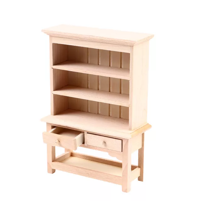 1:12 dollhouse miniature wooden shelf bookcase model furniture accessories