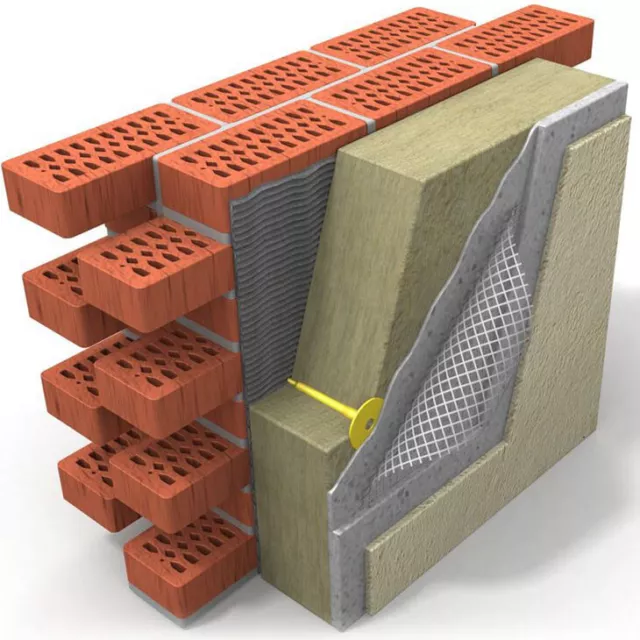 Komplettpaket 9 200mm 100-400m² 034 Steinwolle Isolierung Fassadendämmung WDVS