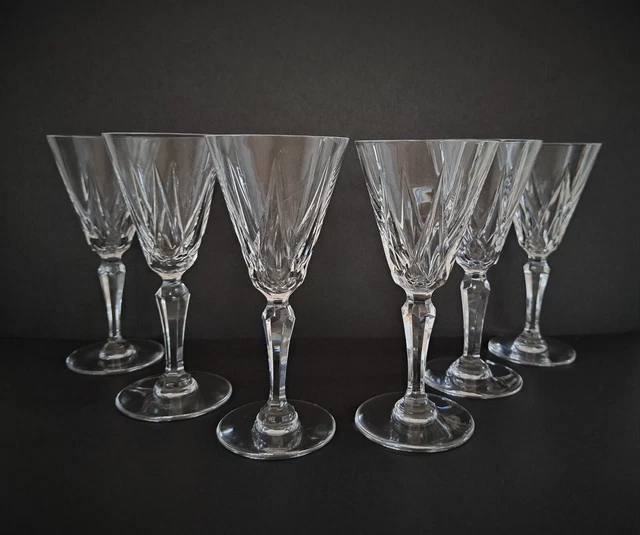 Lot de 6 verres à vin en cristal modèle Ardèche Saint-Louis St