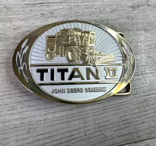 Vintage 1985 John Deere Titan II Combine Wheat Grain Belt Buckle Special Issue