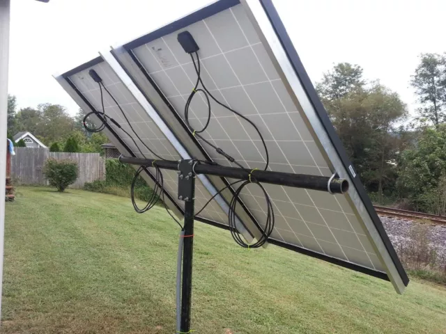 Universal solar panel pole mount kit, holds 2 large panels or 4 125 watt pan.