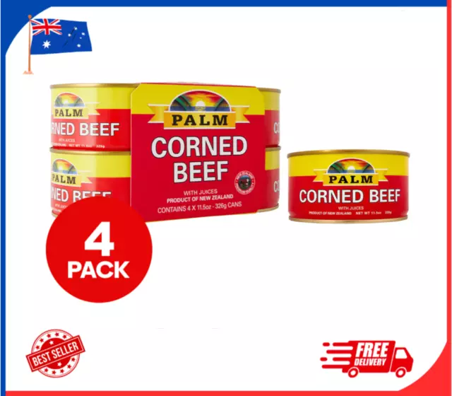 4pk Palm Corned Beef 326g Corned Beef in Juices Free Shipping AU