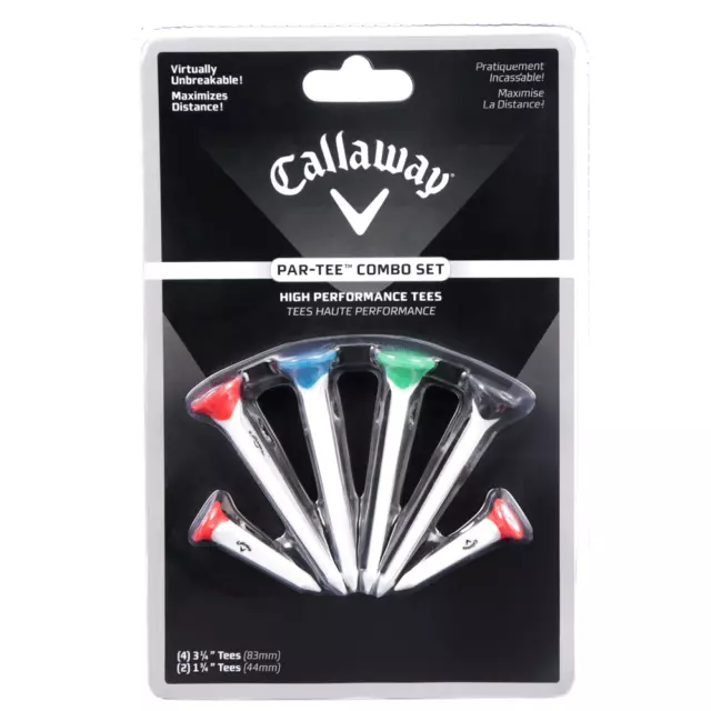 Callaway Par Tee Combo Set /  Indestructible Golf Tees / Pitch Repair / 6 Pack 2