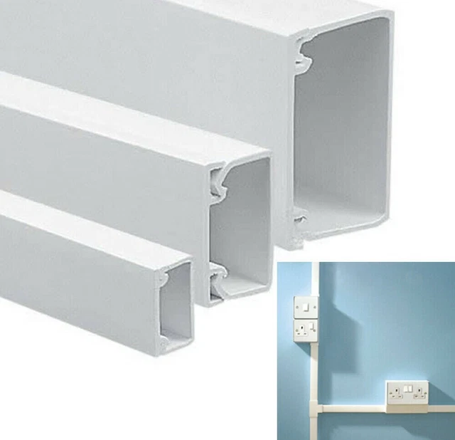 thumbnail image 2 of 38mm X 38mm PVC Mini Trunking / Conduit Duct - Screw-Fit Cable Management, Pick Your Length 2 of 14