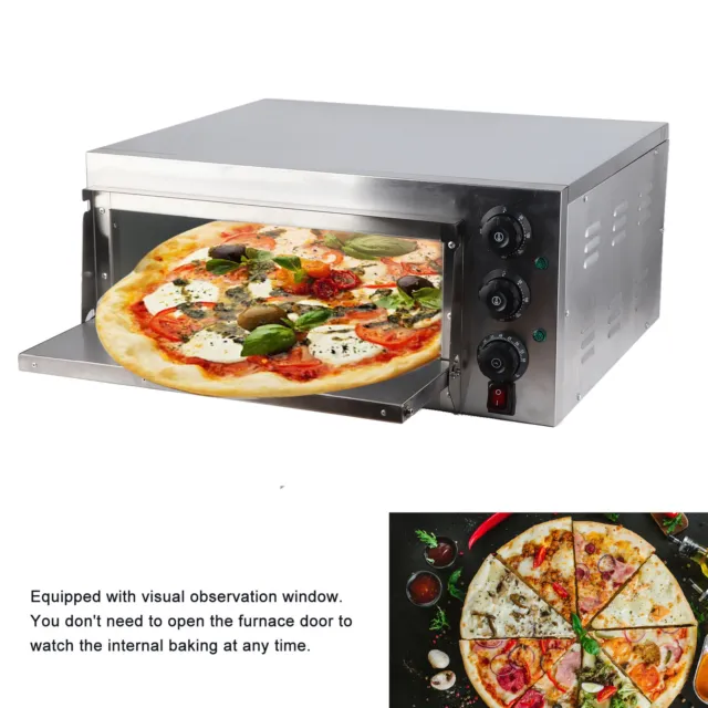 Pizzaofen elektrisch Minibackofen Pizzamaker Gastro Backofen 2000W DE NEU