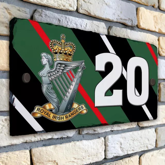 Irish Rangers House Number Slate Custom Military Door Plaque Personalised AS89