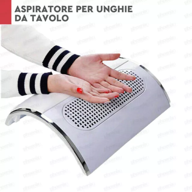 Aspiratore unghie da tavolo per ricostruzione unghie con 3 ventole