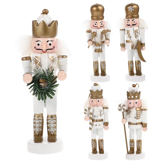 5 pz Schiaccianoci in legno di Natale decorazione da appendere ornamento creativo in legno