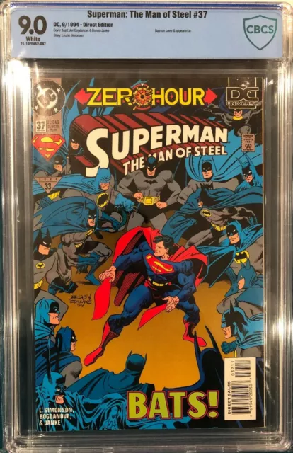 SUPERMAN THE MAN OF STEEL 37 Comic Book CBCS 9.0 not CGC COVER SUPERMAN