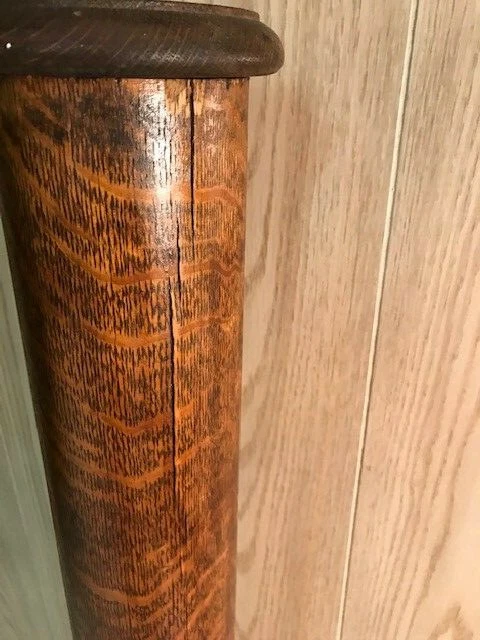 antique architectural  solid oak pillar ornate carving on base 53" tall 3
