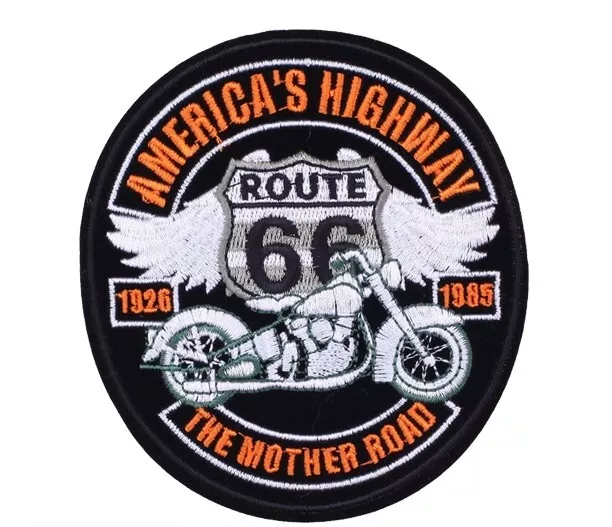 Aufbügler Aufnäher Patch Motorrad Route 66 America' s Highway 3