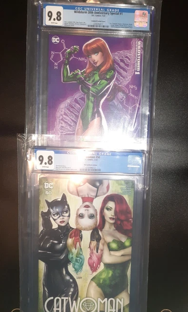 Lot of 2 CGC 9.8 Catwoman #50 Wildstorm 30th #1 NEWLY GRADED sm Newton rings