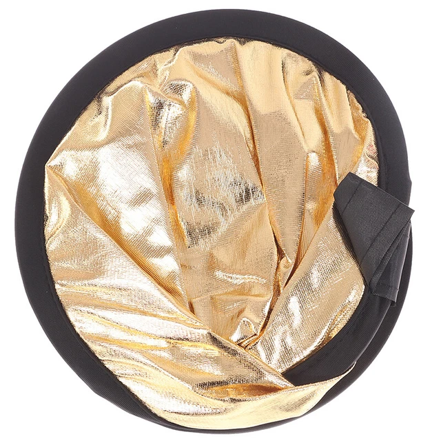 24"/60cm Collapsible Light Reflector for Photography 2in1 Gold and Silver`