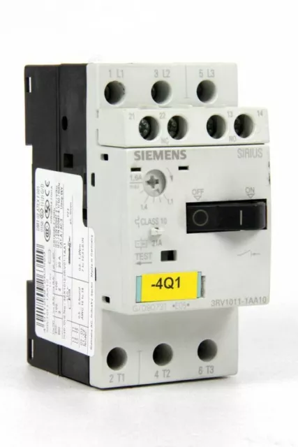 SIEMENS 3RV1011-1AA10 Interrupteur de Puissance Protection Du Moteur 1,1 -1,6A